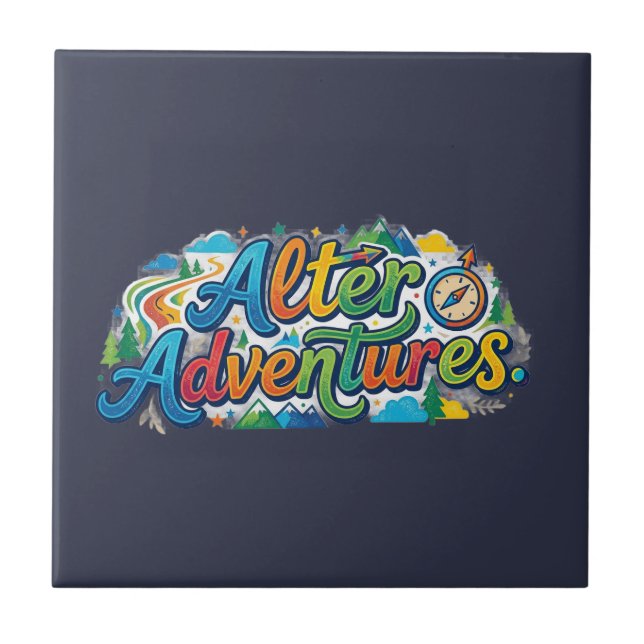 Alter Adventures – Djärv Grafik T-Shirt för Äventy Kakelplatta (Framsidan)