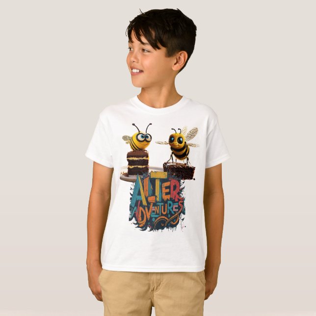 Alter Äventyr 3D Pixar Bee'e fanding up T Shirt (Hel framsida)