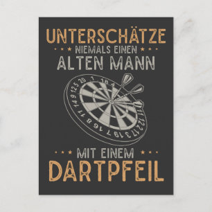 Alter Mann Dartpfeil Unterschätzen Humor Darts Män Vykort