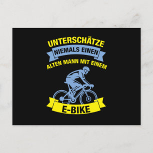 Alter Mann EBike Rentner Opa Biking Cycling Gift Vykort