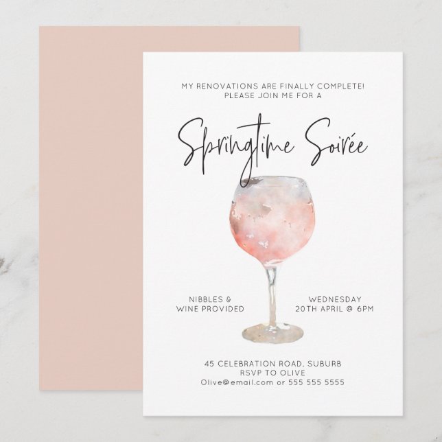 Alternativ 3: Springtime Soiree-inbjudan Inbjudningar (Fram/baksida)