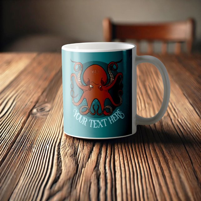 Alternativ Bläckfisk Konst Lägg Till Din Text Desi Kaffemugg (Skapare uppladdad)