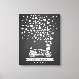 Alternativ bröllop-gäst, bok tandem chalkboard canvastryck