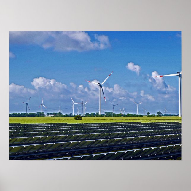 Alternativ energi - Solenergi och Vind Poster (Framsidan)