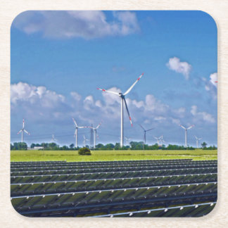 Alternativ energi - Solenergi och Vind Underlägg Papper Kvadrat