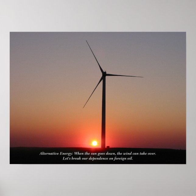 Alternativ energi: Vind och solenergi Poster (Framsidan)