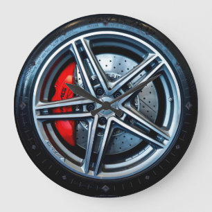 Alternativ för Alloy Wheel 1 Wall Clocks Stor Klocka