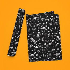 Alternativ för Halloween-djurskaletoner Mönster Fä Presentpapper