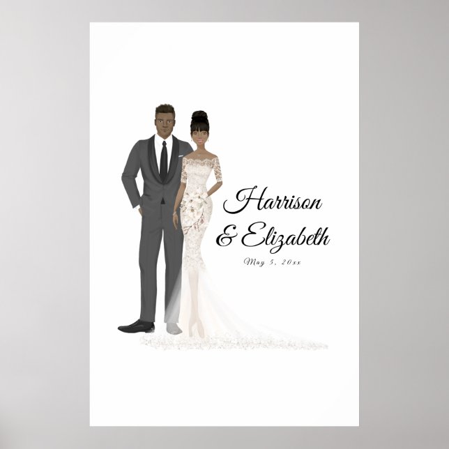 Alternativ för par Bröllop Guest Bok Poster (Framsidan)