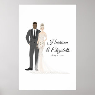 Alternativ för par Bröllop Guest Bok Poster
