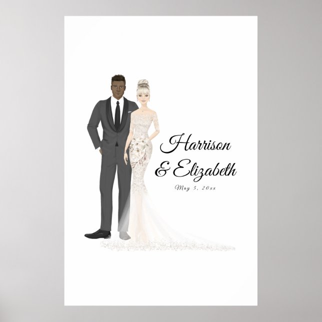 Alternativ för par Bröllop Guest Bok Poster (Framsidan)