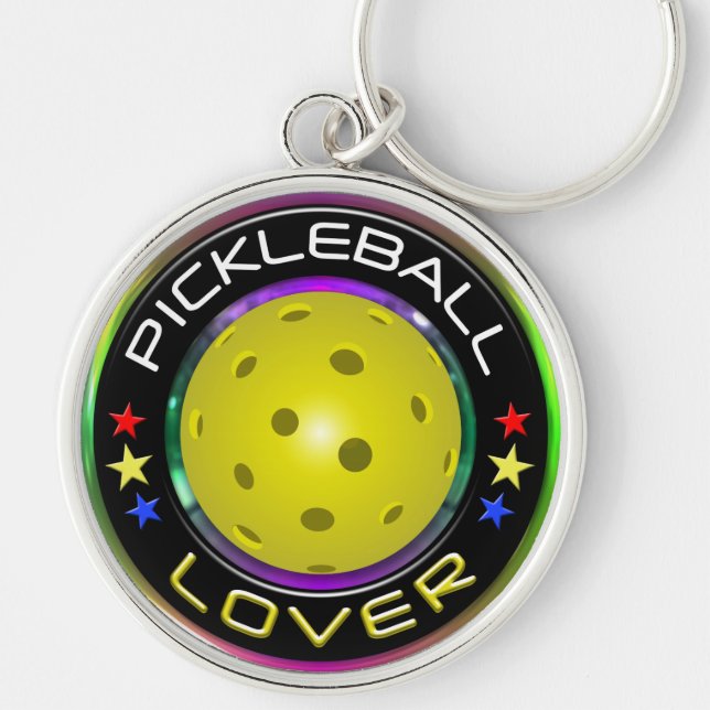 Alternativ för Pickleball älskare 1 Rund Silverfärgad Nyckelring (Framsidan)