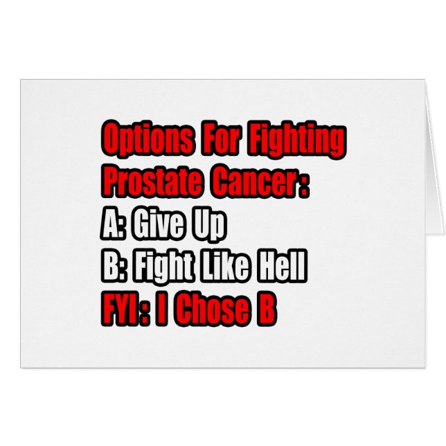 Alternativ för prostatacancer hälsningskort (Framsidan Horizontal)