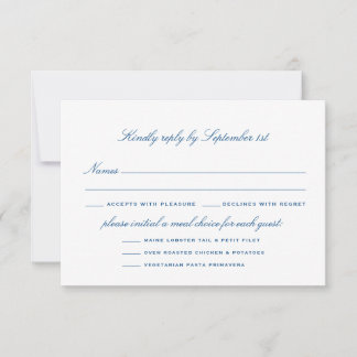 Alternativ för strimlad massmåltid Elegant bröllop OSA Kort