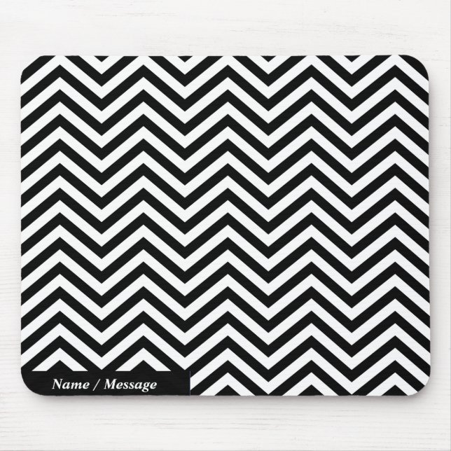Alternativ för svart och vit Zig Zag 1, Mousepad Musmatta (Framsidan)