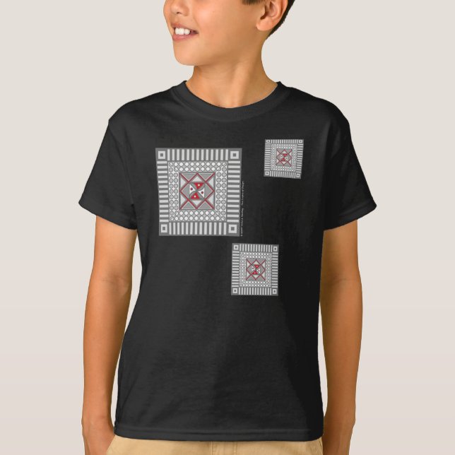 Alternativ geometrisk Barn och Baby Mörk Shirt Tee (Framsida)