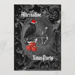 Alternativ gotisk Santa jul Inbjudningar
