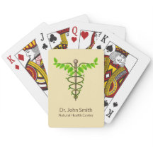 Alternativ Medicinsk Kaduceus Gröna blad Beige