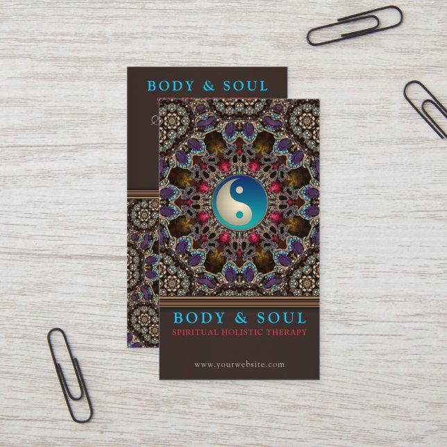 Alternativ Östra YinYang New Age-Affärskort Visitkort (Fram/Back In Situ)