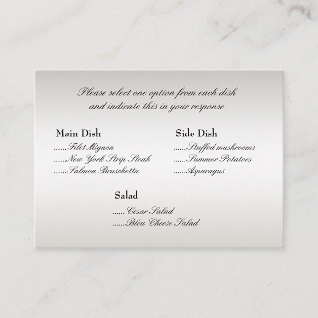 Alternativ på menyn Peacock Infoga Tilläggskort (Framsida)