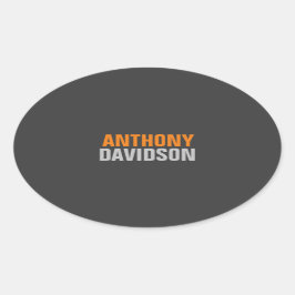 Alternativ Perfekt Söt Grå Orange Fet Text Ovalt Klistermärke