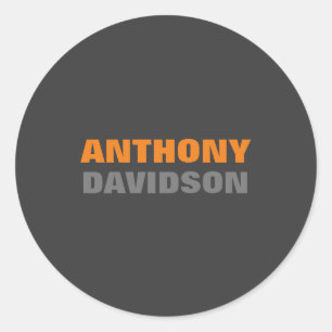 Alternativ Perfekt, Storlek Grått Orange, fet text Runt Klistermärke