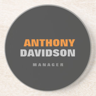 Alternativ Perfekt, Storlek Grått Orange, fet text Underlägg