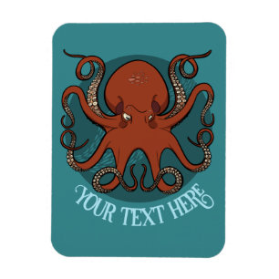 Alternativ Röd Bläckfisk Logotyp Lägg Till Din Tex Magnet