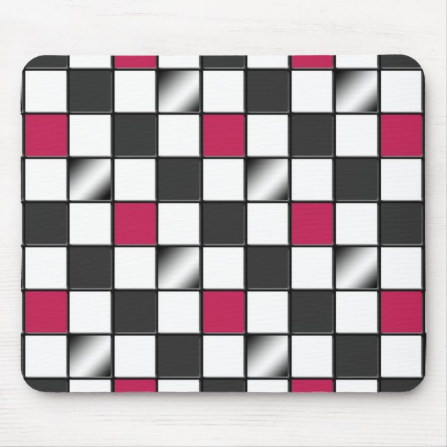 Alternativ rosa rutig mousepad musmatta (Framsidan)