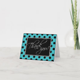 Alternativ Tacksamhetskort i teal och svarta prick Tack Kort