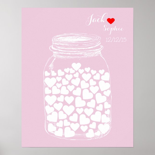 Alternativ vigselgästbok mason anpassad färg poster (Framsidan)