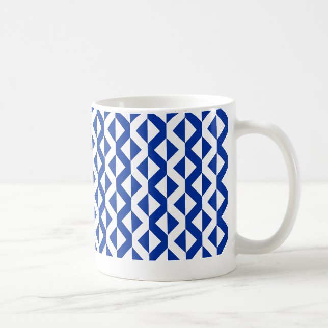 Alternativ ZigZags - Vita marinblått Kaffemugg (Höger)