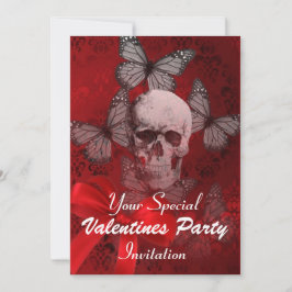 Alternativa gotiic skalle valentines party inbjudningar