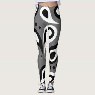 Alternativa Grunge Svart Vitt Paisley Retro Leggin Leggings