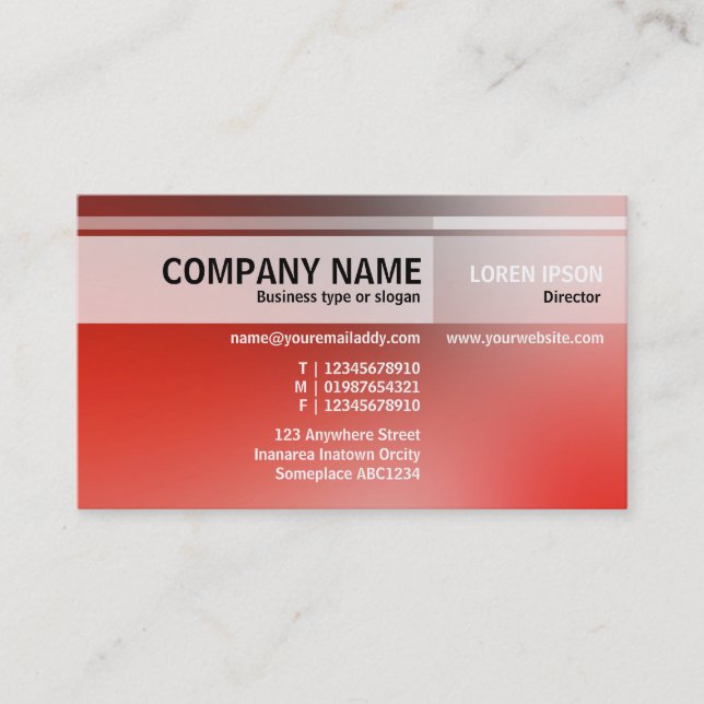 Alternativa toningar - Affärskortet Mjuka övertoni Visitkort (Framsida)