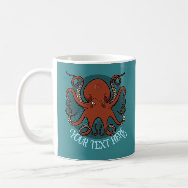 Alternative Octopus Artwork Add Your Text Design Kaffemugg (Vänster)