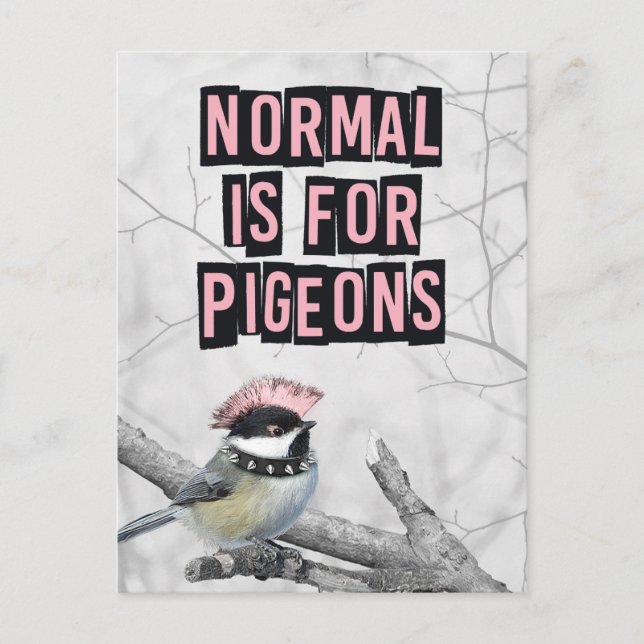 Alternative Punk Bird Anti Conformity Vykort (Framsida)