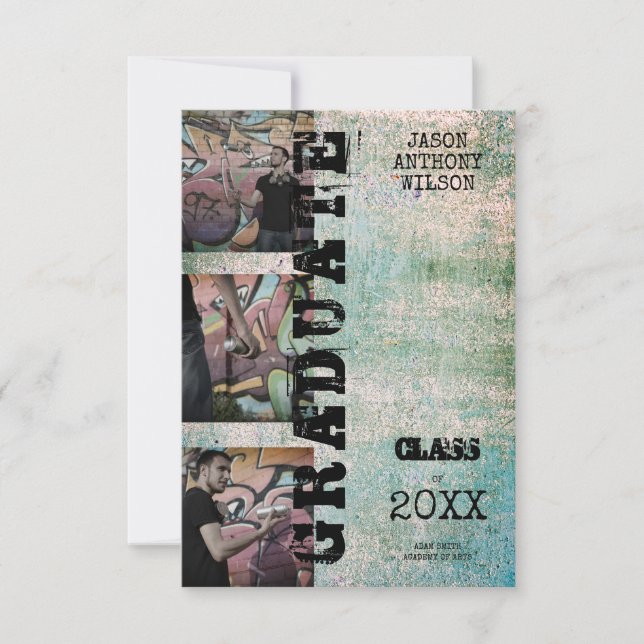 Alternative Three Photos Graduation Grunge Texture (Framsida)