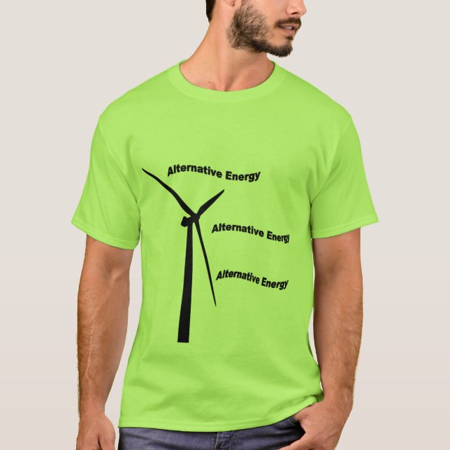 Alternativet Energi-går den gröna t-skjortan Tee Shirt (Framsida)