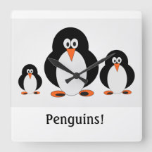Alternativet Penguins Wall Clock med anpassningsba