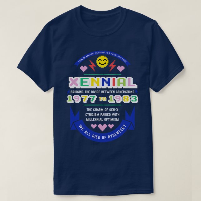 Alternativet Xennial Färg T Shirt (Design framsida)