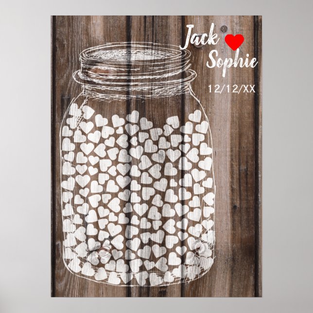 Alternativt bröllop gäst bok mason wood 150 poster (Framsidan)