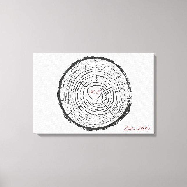 Alternativt bröllop Guest Bok - utskrivet duk Canvastryck (Framsida)