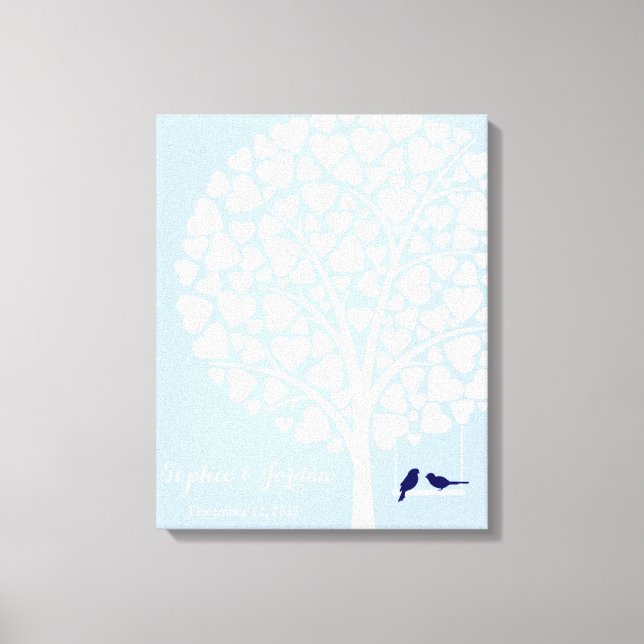 Alternativt bröllop guestbook-träd-flottan canvastryck (Framsida)