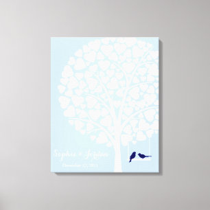 Alternativt bröllop guestbook-träd-flottan canvastryck