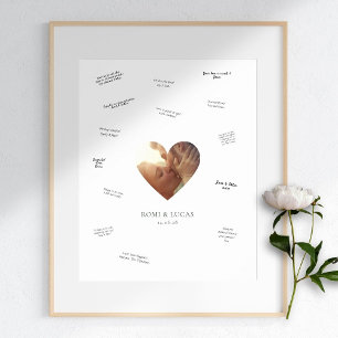 Alternativt bröllop Photo Heart Guest Bok Poster