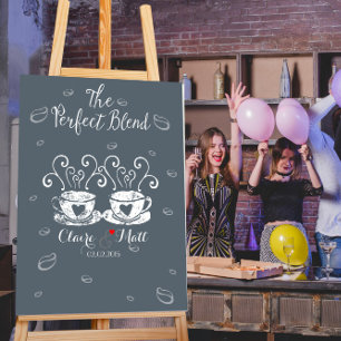 Alternativt Coffee Bröllop singing Guest Bok Poster