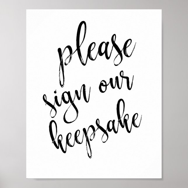 Alternativt Gäst Bok Black and White 8x10-tecken Poster (Framsidan)