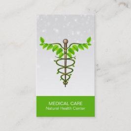 Alternativt medicinskt Caduceus Grönt Löv White Visitkort