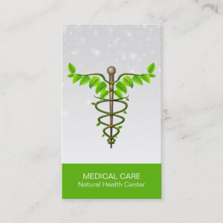 Alternativt medicinskt Caduceus Grönt Löv White Visitkort